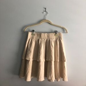 Layered Canvas Mini Skirt